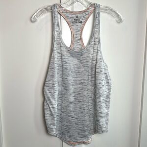 SO Perfect Active Tank Top Heathered Gray Racerback‎ Athletic Workout Women's L